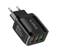 Bloque Cargador Carga Rápida | Bloque USB con 3 Puertos de Carga | Cargador Portátil para Accesorios de Dispositivos Móviles en Viajes Hogar Residencia Negocio y Vacaciones