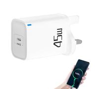 Bloque cargador USB C, cargador de pared USB C - PD 45W Enchufe adaptador de cargador - Cargador rápido Adaptador de enchufe europeo USB C Bloque de pared de carga súper rápido para teléfonos