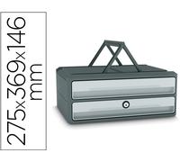 Bloque Clasificador De Cajones Moov Up Reciclado 80% Con Cerradura Reciclado 80% 2 Cajones (Gris)