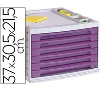 Bloque clasificador de escritorio Q-Connect 37X305X215 cm Bandeja organizadora superior 6 cajones