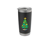 Bloque Constructor Constructor Ladrillo Maestro Constructor Árbol de Navidad Vaso térmico de acero inoxidable de doble pared