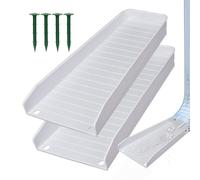 Bloque Contra Salpicaduras Para Bajante - Paquete De 2 Protectores Para Bandeja De Canalón De Lluvia Con Clavos De Fijación - Protege Los Cimientos De La Casa Y Previene La Erosión Del Suelo - Desviad
