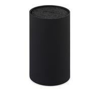 Relaxdays Bloque vacío para cuchillos, Con cerdas, Soporte para ocho cuchillos, 18x11 cm, Negro