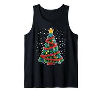 Bloque de árbol de Navidad Constructor Ladrillo Navidad Camiseta sin Mangas