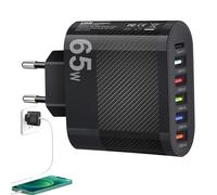 Bloque de carga de pared, cabezal de carga rápido de 65 W para teléfonos móviles, accesorios de carga seguros y a prueba de caídas para tabletas, cámaras y consolas de juegos