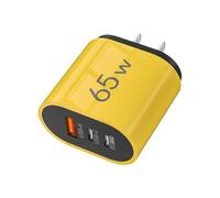 Bloque de carga, enchufe de 3 puertos de 65 W - Conectores USB C para toma de corriente - para viajes interiores exteriores casa dormitorio salón oficina apartamento viajes de negocios Hotel