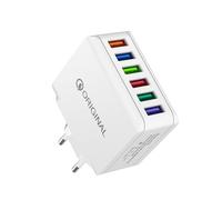 Bloque de carga rápida, bloque de cargador USB - bloque de carga | 6 puertos USB, adaptador de viaje, bloque de toma de carga, cabezal de cubo de carga, bloque de cargador portátil para