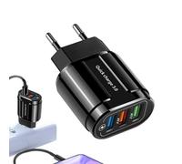 Bloque de Carga Rápida, Enchufe de Pared Cúbico USB 3 Puertos Carga Rápida, Accesorio Portátil Versátil para Viajes Vacaciones Hogar Oficina Estudios