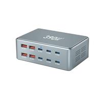 Bloque de carga rápida USB C de 390 W, 10 puertos, estación de carga USB, bloque de carga USB, múltiples puertos, 100 W, PD GaN, concentrador de ladrillo de carga rápida para iPad, iPhone 17, 16, 15