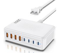 Bloque de carga USB C de 200 W, GaN III de 8 puertos, adaptador de carga rápida PD de 65 W para laptop compatible con todos los MacBook Pro/Air/iPad, DELL, iPhone /1716/15/14/13/Pro Max/Galaxy Pixel