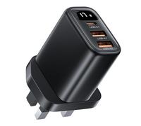 Bloque de cargador Estación de carga, bloque de carga rápida multipuerto,Bloque de carga rápida de múltiples puertos - Adaptador de enchufe portátil de 17 W con pantalla digital para viajes, teléfonos
