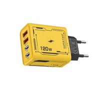 Bloque de Cargador Tipo C, Adaptador de Cargador USB | Adaptador Brick USB de 4 Puertos de 120 W + Adaptador de Enchufe de Pared Tipo C - Cargador de Viaje portátil con Enchufe multipuerto UE/EE. UU.