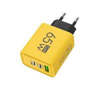 Bloque de Cargador USB 65W, Cargador portátil de 65W | Cargador multipuerto Resistente a caídas USB C | Cargador multipuerto QC3.0 C Adaptador de Carga de teléfono multifunción de Carga rápida par