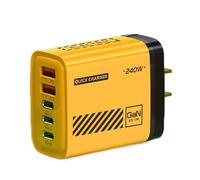 Bloque De Cargador USB - Carga Rápida De 5 Puertos Y 50 W | Estación De Cubo Con Adaptador De Pared Rápido | Enchufe De Alimentación Multipuerto Tipo C, Entrega Universal De Viaje De Alta Velocidad, A