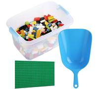 Bloque de construcción con Pala de Limpieza, 636 Piezas de Mezcla de Piedras de Colores Incl. Caja y Placa Base de 16x32, Compatible con Todos los demás Fabricantes, Multicolor