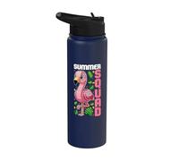 Bloque de construcción de ladrillos de escuadrón de verano Flamingo Tropical Stainless Steel Insulated Water Bottle