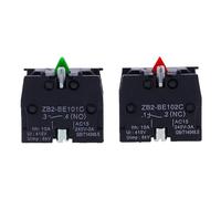 Bloque de contactos for interruptor pulsador serie XB2, 10 A, 250 V CA, contactos de plata/latón, ZB2BE102C (NC) y ZB2BE101C (NO) for control industrial.(NO NC Each 5pcs)