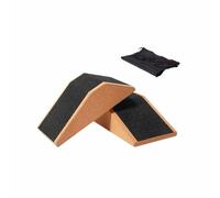 Bloque de cuña de corcho para sentadillas, plataforma duradera para pilates, gimnasio, sentadillas elevadas, 2 piezas con bolsa, 23 x 12 x 6,5 cm