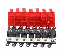 Bloque de distribución de 6 vías, portafusibles para coche, 200 A, tipo atornillable.