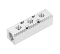Bloque de distribución de aire del colector neumático divisor de aluminio resistente a alta presión G1/2 Entrada G1/4 Salida 30x30 mm para fábricas Equipo de automatización (Sy30-02-3f)