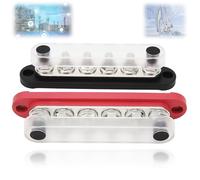 Bloque de Distribución de Energía, Barra Colectora de Perno de Terminal M8 12V-48V 2 Piezas 6 X 5/16in Base de Esquina Redonda 150A para Vehículo de Automóvil