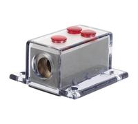 Bloque de Distribución de Energía para Coche, 2 Salidas, Plástico | Bloque Distribuidor de Tierra para Audio Automotriz, Entrada 1x4ga y Salidas 2x8ga, Uso Auto y Marino