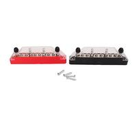 Bloque de distribución de energía plástica de ABS duradero, 10 Terminal 48V 150A M6 Barra de bus de tornillo M4, ideal para sistemas de energía para botes de automóviles, (4PCS M6 Studs, 6PCS M4