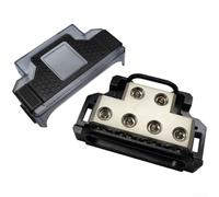 Bloque de distribución de portafusibles de potencia de audio con caja de conexiones de coche, soporta calibre de alambre de 0 a 4 AWG, construcción de aleación de zinc para aplicaciones automotrices