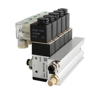 Bloque De Electroválvula Neumática 3V210-08, 220 V, 24 V, Opción Múltiple, Con Silenciador, Base De Montaje, Colector, 2/3/4/5/6 Filas, 3 Puertos(4 Row 6mm fitting)
