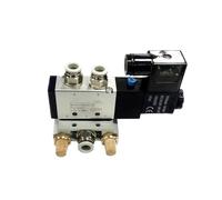 Bloque de electroválvula neumática 4V210-08, multiopción, CA 110 V/220 V, con silenciador y colector de base de 2, 3, 4 y 6 vías(1 ROW,AC220V w 8mm)