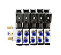 Bloque De Electroválvula Neumática 4V210-08, Opción Múltiple, 12/24 V CC, 110/220 V CA, Con Silenciador Y Colector De Base De 2/3/4/6 Vías(4 Row 8mm fitting)
