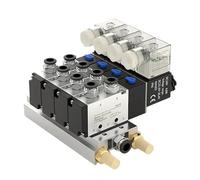Bloque De Electroválvula Neumática 4V210-08, Opción Múltiple, 12/24 V CC, 110/220 V CA, Con Silenciador Y Colector De Base De 2/3/4/6 Vías(4 Row 10mm fitting)