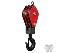 Bloque de elevación de doble polea resistente con gancho de acero inoxidable de 2 kg de capacidad de carga para uso industrial y doméstico, perfecto para garaje, taller y proyectos de bricolaje