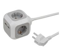 Bloque de enchufes ALEA con cargador USB Brennenstuhl, 4 enchufes, con función de carga USB