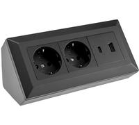 Bloque de toma de corriente de 2 vías, USB-A+C, ne