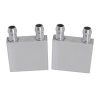 Bloque de enfriamiento de agua ZCZQC 2PCS 40 x 40 x 12mm Enfriador de agua líquido de aluminio plateado Sistema de disipador de calor para PC Computadora CPU Gráficos Radiador disipador de calor