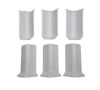 Bloque de esquina para zócalo, paquete de 6 conectores de decoración interior, 3 interiores y 3 esquinas exteriores, conector para zócalo de 10 cm de altura (M negro)