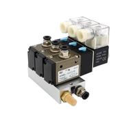 Bloque de estaciones de electroválvula 3V210-08-NC con silenciador, normalmente cerrado, con base de colector, 12 V CC, 24 V CA, 110 V CA, 220 V, 3 puertos, 1 unidad(Ac110v 8mm Fittings,8 Stations)