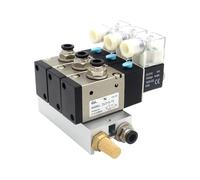 Bloque de estaciones de válvula solenoide normalmente abierta 3V310-10-NO con colector de Base de ajuste de silenciador DC12v DC24v AC110v AC220v 3 puertos 1 Uds(DC12V 8mm fittings)