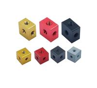 Bloque de fijación de tuercas, aleación de aluminio de 6 lados, conexión de bloqueo M3 para fotografía de cámara SLR Reposapiés Chasis de tornillo de pulgar 40 unidades (10x10x6mm Rojo)(10x10x10mm Red