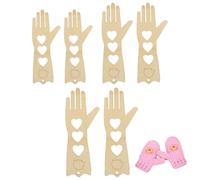 Bloque de guantes de madera, Bloque de guantes de madera de 6 piezas, guante de forma de bloqueo, guante modelo herramienta de tejido, pantalla para uso doméstico guantes de tejer a mano moldes para