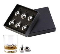 Bloque de hielo de acero inoxidable, 6 unidades, forma de gota de agua, bolas de hielo con piedras refrescantes para bebidas | para de inauguración de la casa, reuniones de bar, del