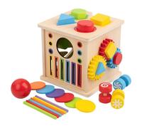 Bloque De Juego Educativo - Estación De Aprendizaje De Madera, Juguete De Crecimiento Cognitivo, De con Cuentas En Forma De Diversión, Diversión Multifuncional para La