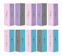 Bloque de limas de uñas de 4 vías, bloque de limas de uñas, bloque de lijado, bloque de lijado, para manicura, pulido, herramienta de arte de uñas (color al azar, 10 unidades)