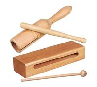 ＡＷＨＡＯ Bloque de madera con mazo, juguete musical de madera maciza, herramienta didáctica para educación infantil temprana, instrumento de percusión manual.