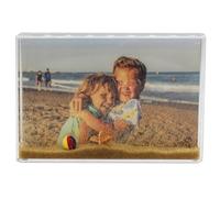 Bloque de marco de fotos con purpurina, acrílico transparente, 10 x 15 cm, arena (amarillo), ideal como regalo personalizado o decoración del hogar