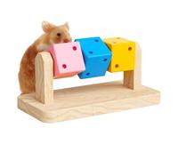 Bloque de mascar de hámster Enano - Artesanía Mordedura Madera Resistente a Mordeduras Bloques Accesorios para de Enriquecimiento de Jaula | Pequeñas Mascotas Actividad Dientes Recortar