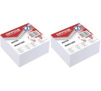 Bloque de notas pegado blanco 85 x 40 x 85 mm (Paquete de 2)