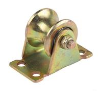 Bloque de polea de acero con ranura en V de 1.2 pulgadas, capacidad de carga de 210 kg, rueda única en forma de U para cuerda de alambre (3-10 mm), fitness e industrial, acabado dorado