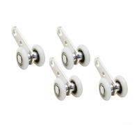 Bloque de polea de puerta corredera con rodamiento de metal, silencioso, dos ruedas de plástico para un funcionamiento suave y más de hardware, riel colgante duradero para puertas y armarios (A, 4